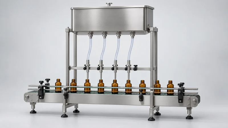 AI-generated conceptual catalogue illustration of Filling Machine Categories; final configuration may vary.
